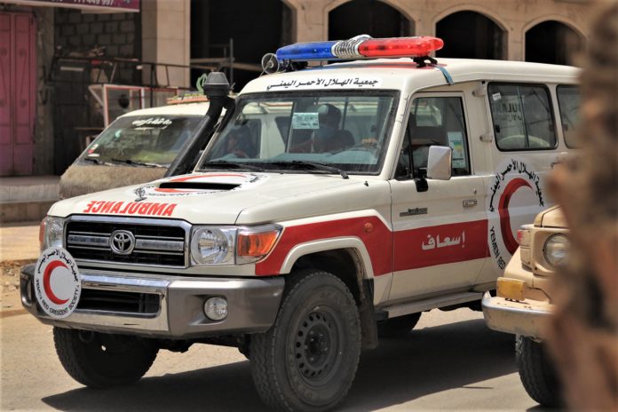 صورة لسيارة إسعاف نشرتها اللجنة الدولية للصليب الأحمر